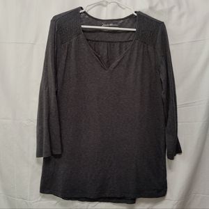 Any Item $10- Send an Offer (Purses Excluded)- Notched V-neck flowy knit T-shirt